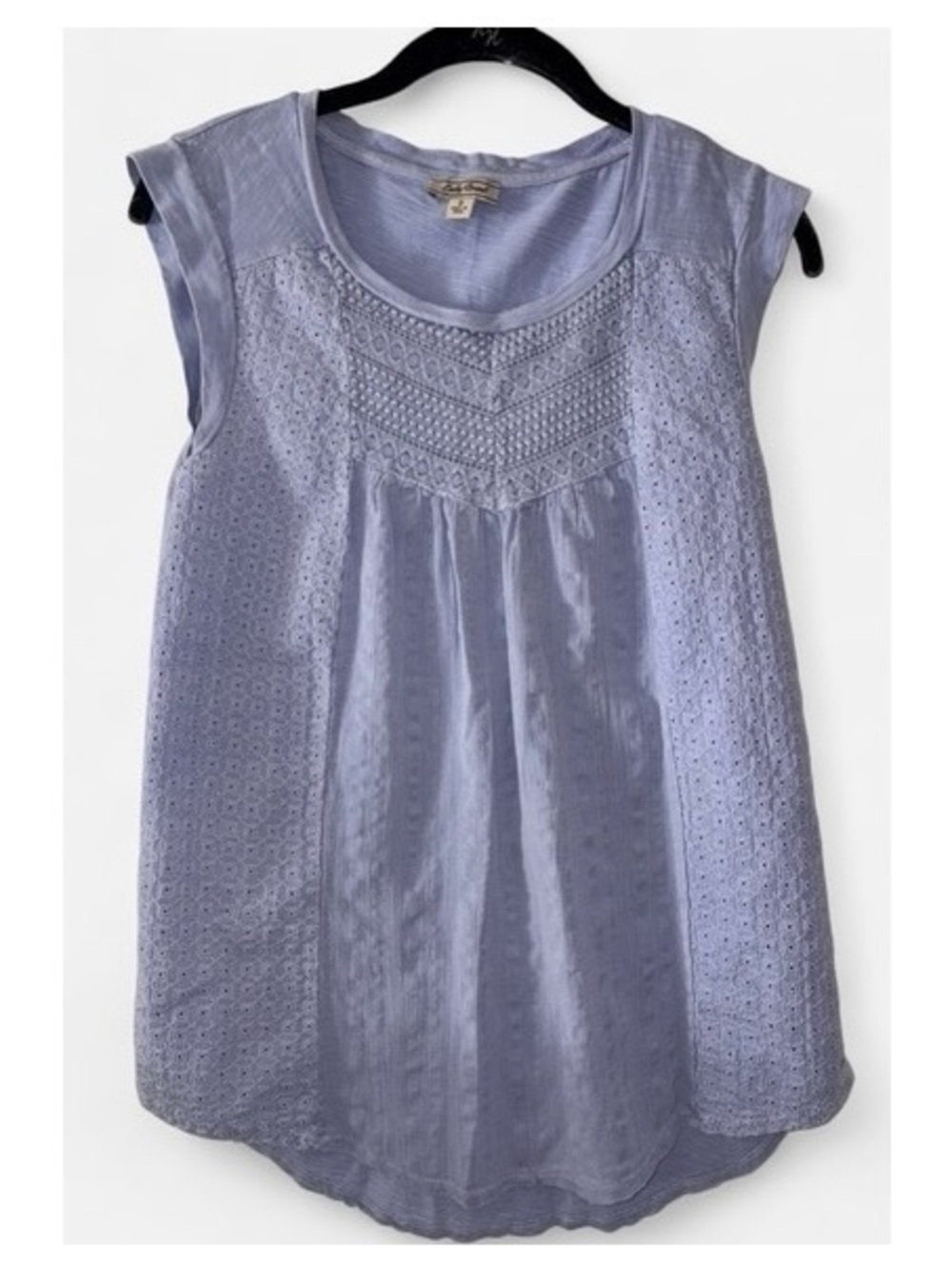 Lucky Brand Washed Knit Top Light Blue Scoopneck Sleeveless Women’s Size Small
